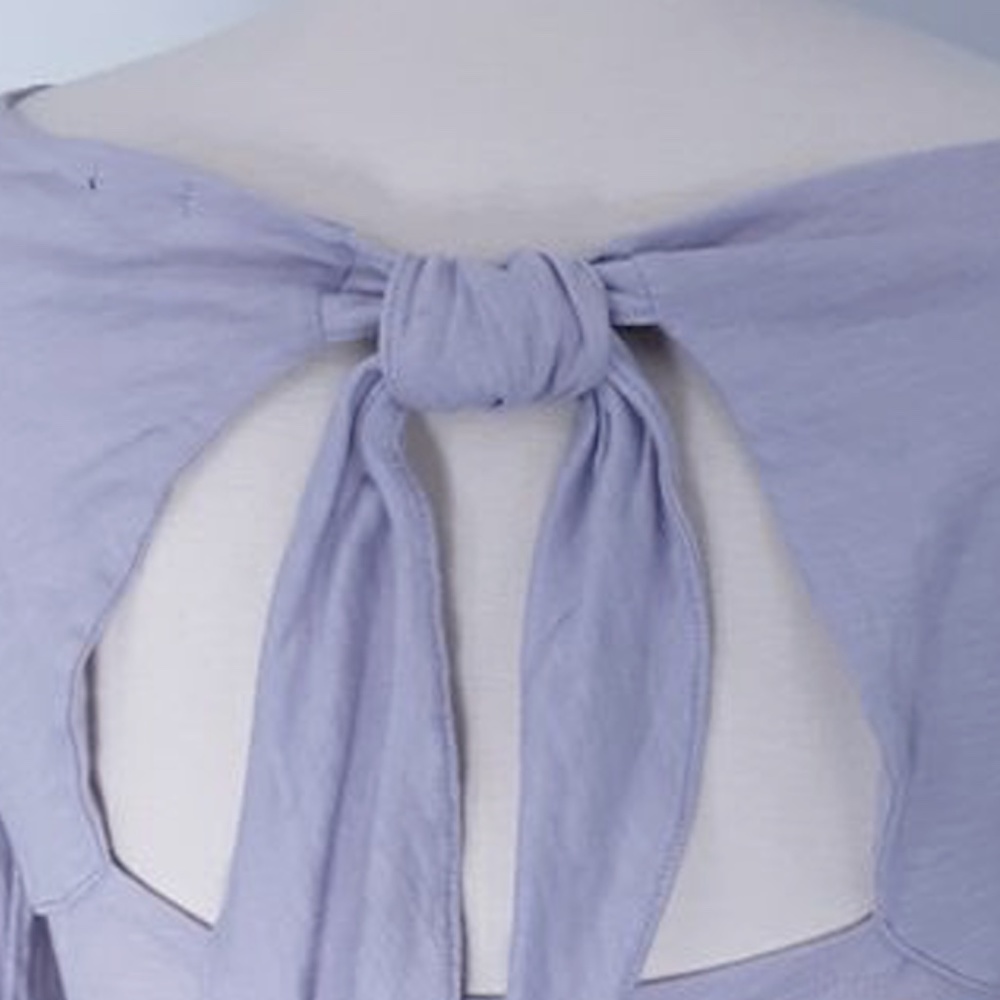 J Crew Tie Back Tee Lavender L